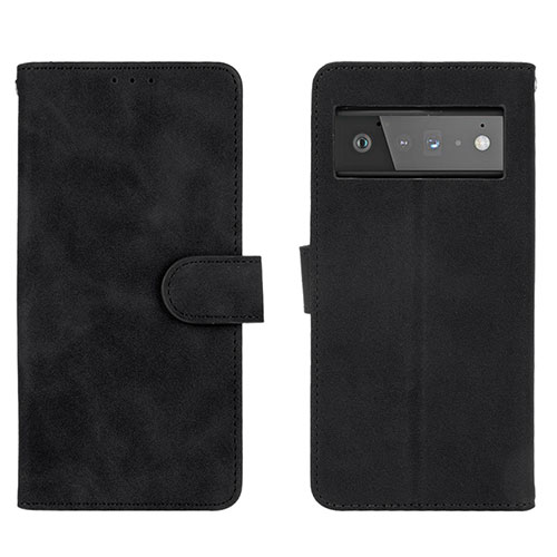 Leather Case Stands Flip Cover Holder L01Z for Google Pixel 6 5G Black