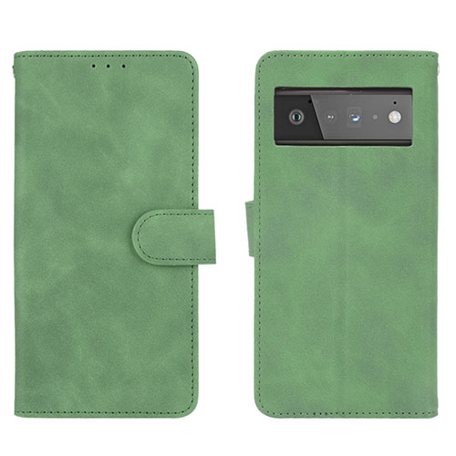 Leather Case Stands Flip Cover Holder L01Z for Google Pixel 6 5G Green