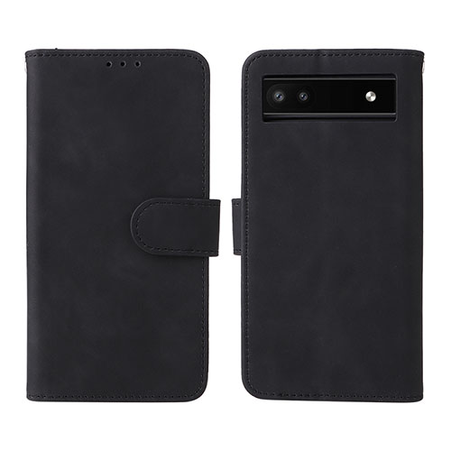 Leather Case Stands Flip Cover Holder L01Z for Google Pixel 6a 5G Black