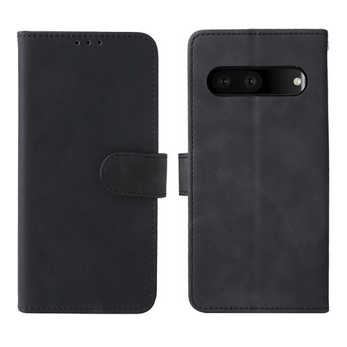 Leather Case Stands Flip Cover Holder L01Z for Google Pixel 7 5G Black