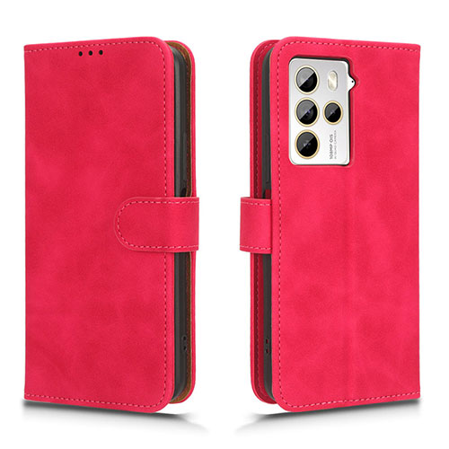 Leather Case Stands Flip Cover Holder L01Z for HTC U23 5G Hot Pink