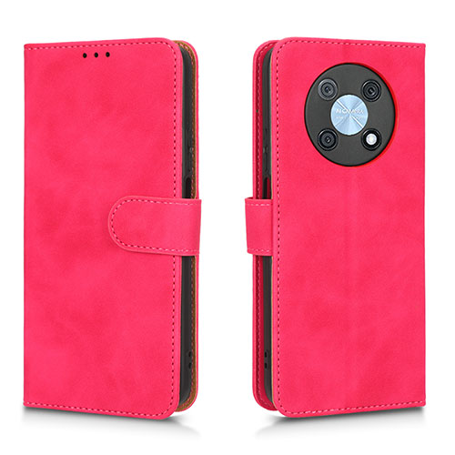 Leather Case Stands Flip Cover Holder L01Z for Huawei Enjoy 50 Pro Hot Pink