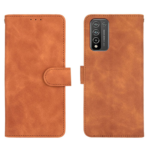 Leather Case Stands Flip Cover Holder L01Z for Huawei Honor 10X Lite Brown