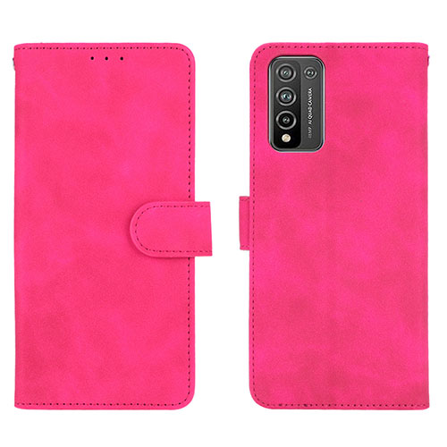 Leather Case Stands Flip Cover Holder L01Z for Huawei Honor 10X Lite Hot Pink