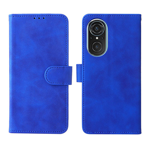 Leather Case Stands Flip Cover Holder L01Z for Huawei Honor 50 SE 5G Blue