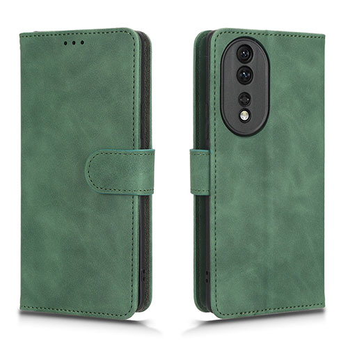 Leather Case Stands Flip Cover Holder L01Z for Huawei Honor 80 5G Green