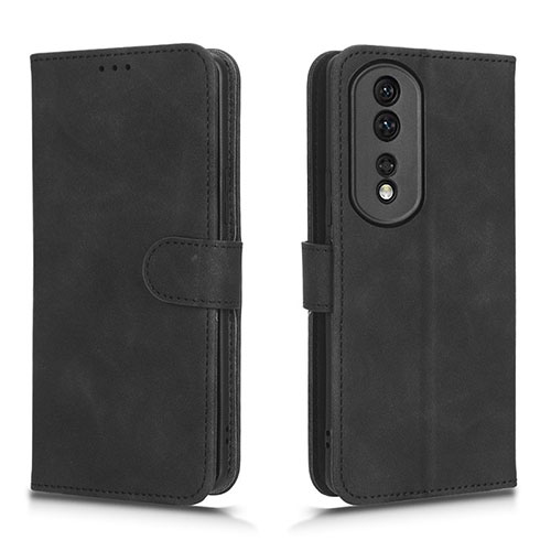 Leather Case Stands Flip Cover Holder L01Z for Huawei Honor 80 Pro 5G Black