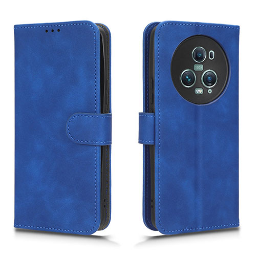 Leather Case Stands Flip Cover Holder L01Z for Huawei Honor Magic5 Pro 5G Blue