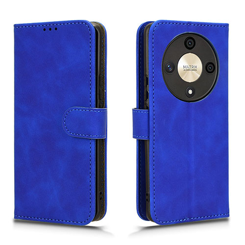 Leather Case Stands Flip Cover Holder L01Z for Huawei Honor Magic6 Lite 5G Blue