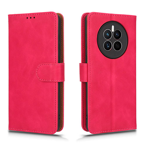 Leather Case Stands Flip Cover Holder L01Z for Huawei Mate 50 Hot Pink