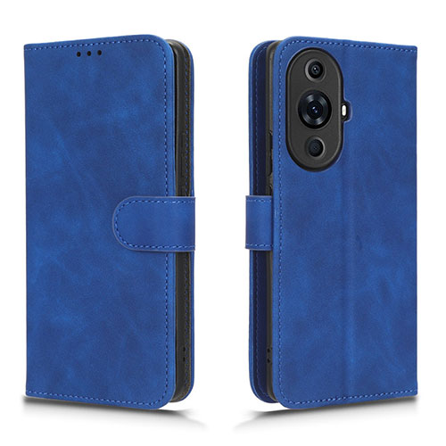 Leather Case Stands Flip Cover Holder L01Z for Huawei Nova 11 Pro Blue