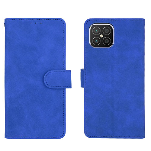 Leather Case Stands Flip Cover Holder L01Z for Huawei Nova 8 SE 4G Blue