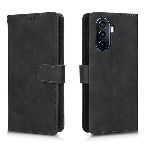 Leather Case Stands Flip Cover Holder L01Z for Huawei Nova Y70 Plus Black