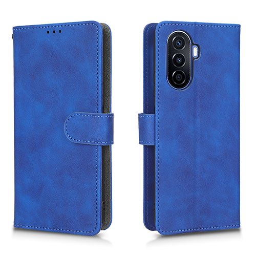 Leather Case Stands Flip Cover Holder L01Z for Huawei Nova Y70 Plus Blue