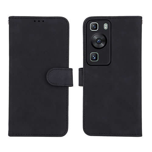 Leather Case Stands Flip Cover Holder L01Z for Huawei P60 Pro Black