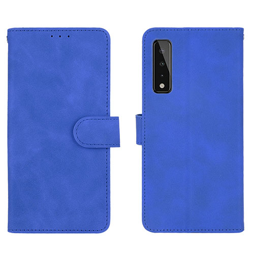 Leather Case Stands Flip Cover Holder L01Z for LG Stylo 7 Blue