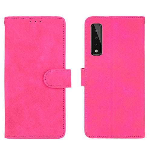 Leather Case Stands Flip Cover Holder L01Z for LG Stylo 7 Hot Pink