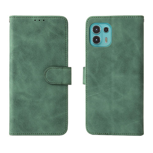 Leather Case Stands Flip Cover Holder L01Z for Motorola Moto Edge 20 Lite 5G Green