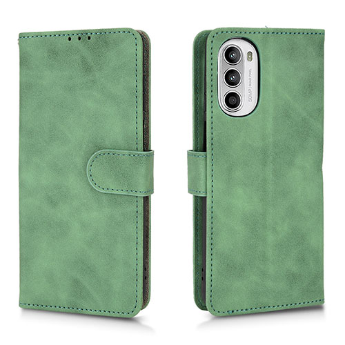 Leather Case Stands Flip Cover Holder L01Z for Motorola Moto Edge (2022) 5G Green