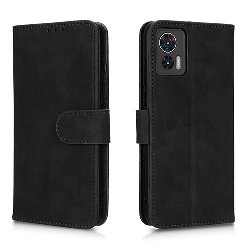 Leather Case Stands Flip Cover Holder L01Z for Motorola Moto Edge 30 Lite 5G Black