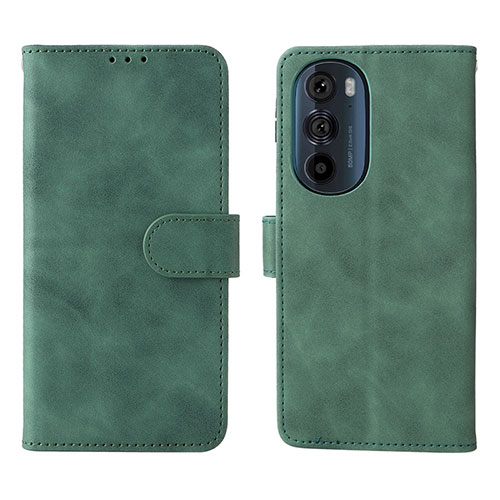 Leather Case Stands Flip Cover Holder L01Z for Motorola Moto Edge 30 Pro 5G Green