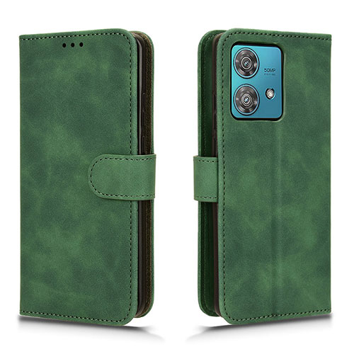 Leather Case Stands Flip Cover Holder L01Z for Motorola Moto Edge 40 Neo 5G Green