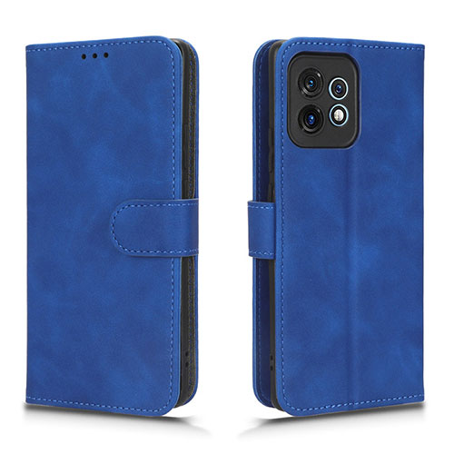 Leather Case Stands Flip Cover Holder L01Z for Motorola Moto Edge Plus (2023) 5G Blue