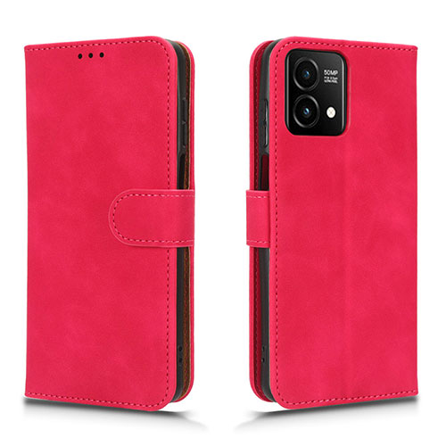 Leather Case Stands Flip Cover Holder L01Z for Motorola Moto G Stylus (2023) 4G Hot Pink