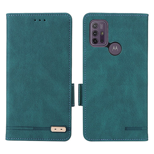 Leather Case Stands Flip Cover Holder L01Z for Motorola Moto G30 Green