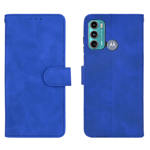 Leather Case Stands Flip Cover Holder L01Z for Motorola Moto G40 Fusion Blue