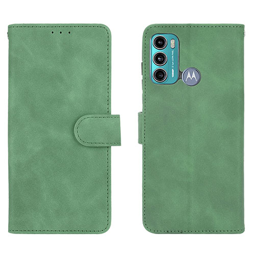 Leather Case Stands Flip Cover Holder L01Z for Motorola Moto G40 Fusion Green