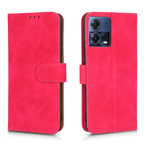 Leather Case Stands Flip Cover Holder L01Z for Motorola Moto S30 Pro 5G Hot Pink