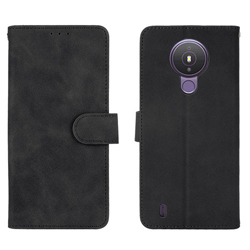 Leather Case Stands Flip Cover Holder L01Z for Nokia 1.4 Black