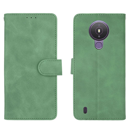 Leather Case Stands Flip Cover Holder L01Z for Nokia 1.4 Green