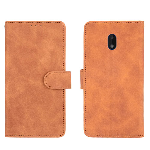 Leather Case Stands Flip Cover Holder L01Z for Nokia C01 Plus Brown