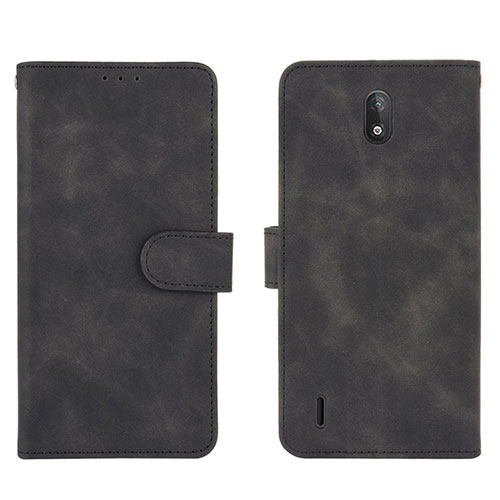 Leather Case Stands Flip Cover Holder L01Z for Nokia C2 Black