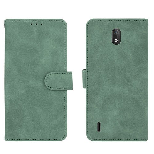 Leather Case Stands Flip Cover Holder L01Z for Nokia C2 Green