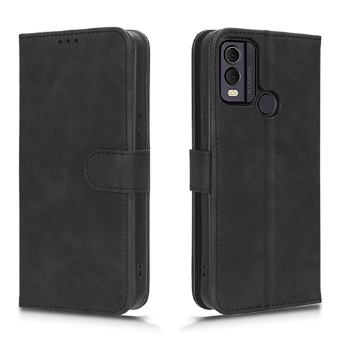 Leather Case Stands Flip Cover Holder L01Z for Nokia C22 Black