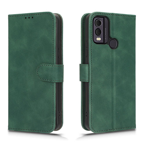 Leather Case Stands Flip Cover Holder L01Z for Nokia C22 Green