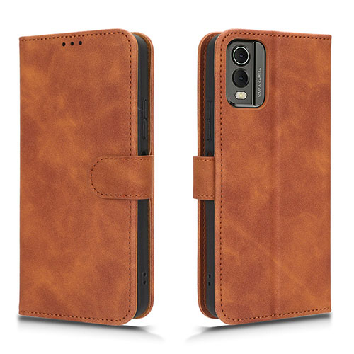 Leather Case Stands Flip Cover Holder L01Z for Nokia C32 Brown