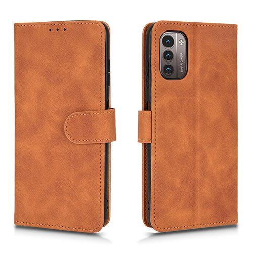 Leather Case Stands Flip Cover Holder L01Z for Nokia G11 Brown