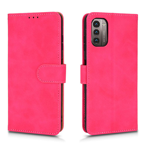 Leather Case Stands Flip Cover Holder L01Z for Nokia G21 Hot Pink