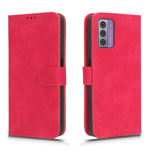 Leather Case Stands Flip Cover Holder L01Z for Nokia G310 5G Hot Pink