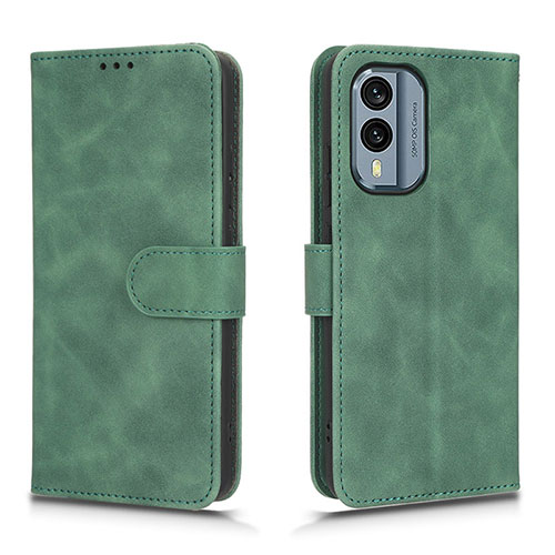 Leather Case Stands Flip Cover Holder L01Z for Nokia X30 5G Green