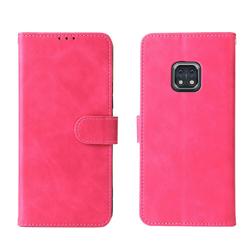 Leather Case Stands Flip Cover Holder L01Z for Nokia XR20 Hot Pink