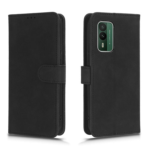 Leather Case Stands Flip Cover Holder L01Z for Nokia XR21 Black