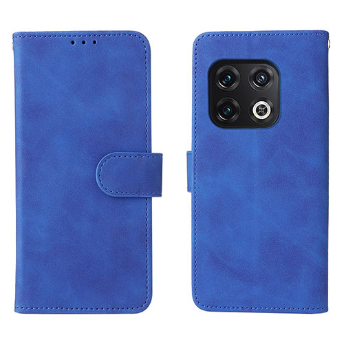 Leather Case Stands Flip Cover Holder L01Z for OnePlus 10 Pro 5G Blue