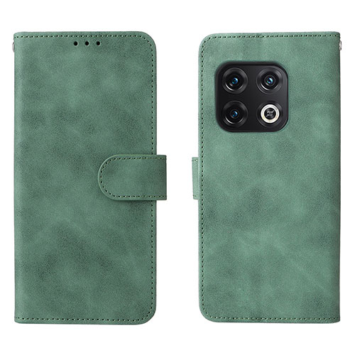 Leather Case Stands Flip Cover Holder L01Z for OnePlus 10 Pro 5G Green