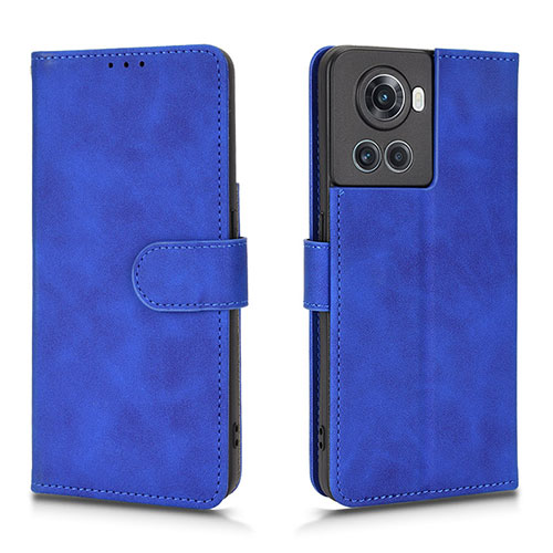 Leather Case Stands Flip Cover Holder L01Z for OnePlus 10R 5G Blue