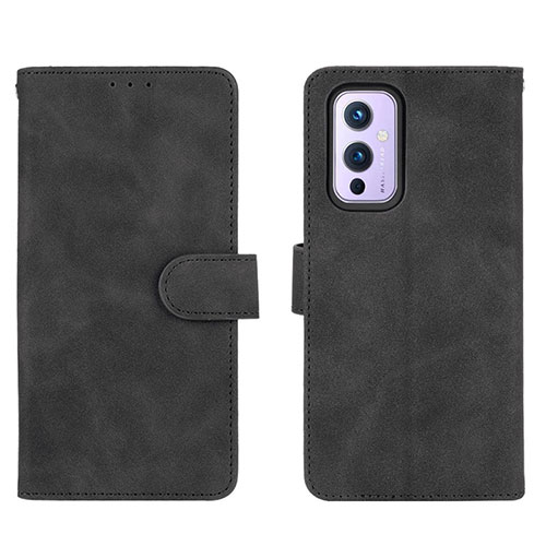 Leather Case Stands Flip Cover Holder L01Z for OnePlus 9 5G Black